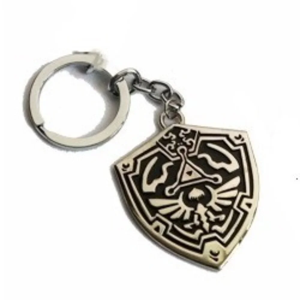 Hylian Shield Zelda Silver Metal Keychain Shield Design
